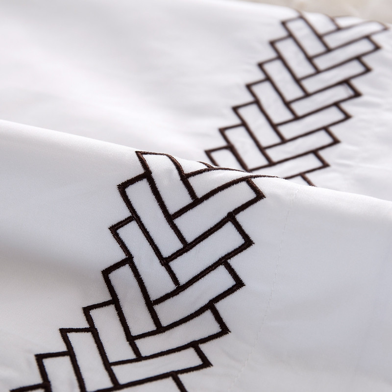 Bán 6080S 100% Cotton Arrow Leapa Leapa Leapa Seomraí Leapa Óstán Bróidnithe Bán 6080S 100% Cotton Arrow Leapa Leapa Leapa Seomraí Leapa Óstán Bróidnithe