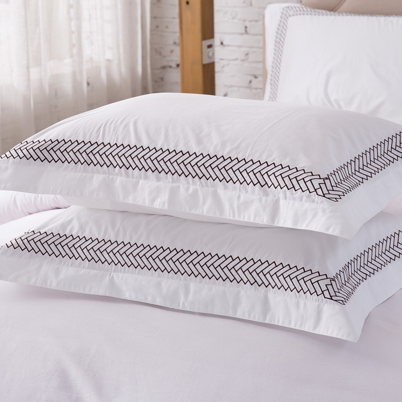 Bán 6080S 100% Cotton Arrow Leapa Leapa Leapa Seomraí Leapa Óstán Bróidnithe Bán 6080S 100% Cotton Arrow Leapa Leapa Leapa Seomraí Leapa Óstán Bróidnithe