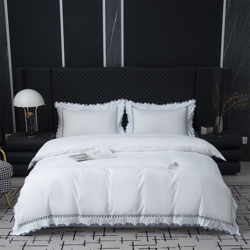 Dearadh Gearr Bróidnéireachta Exquisite 350TC Cotton Sateen Leapa Set