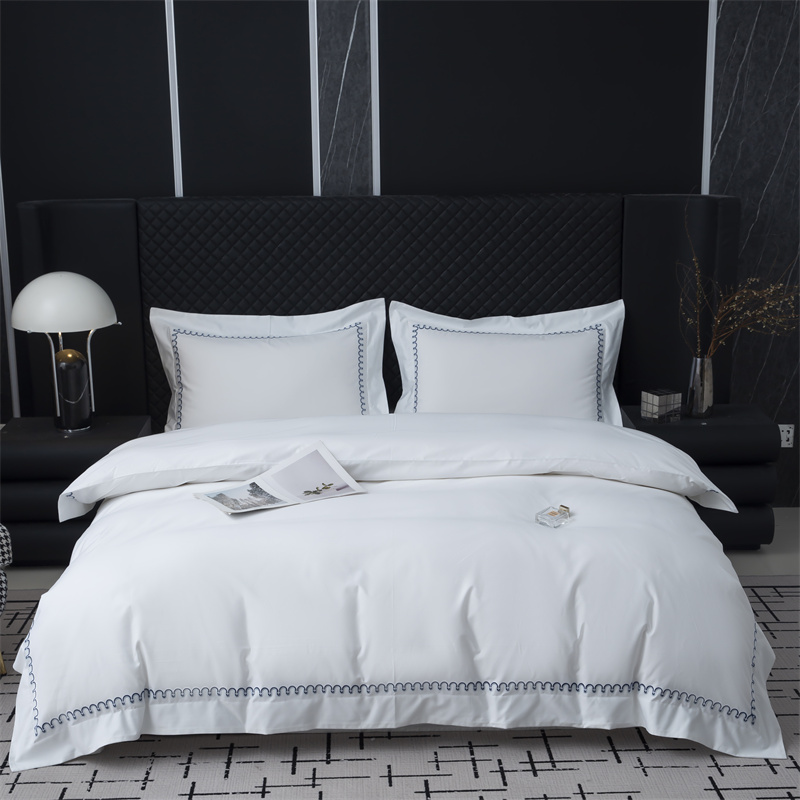 Dearadh Bróidnéireacht Patrún Nua 500TC Cotton Sateen Leapa Set