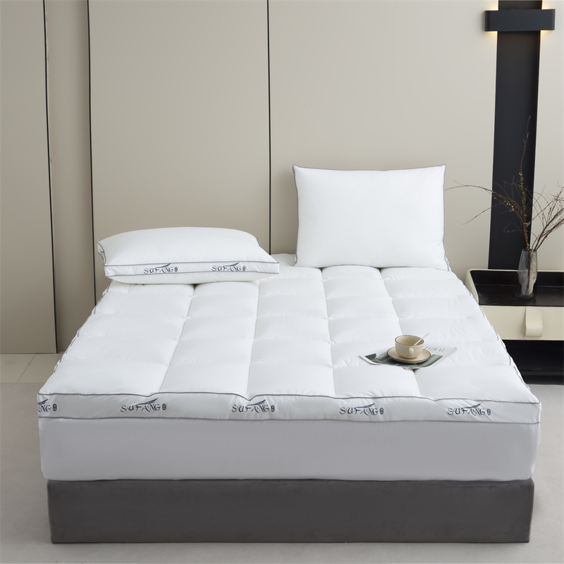 Lógó Priontála Saincheaptha Líonadh Microfiber Fabraic Downproof 40s Le Topper Topper Tochta